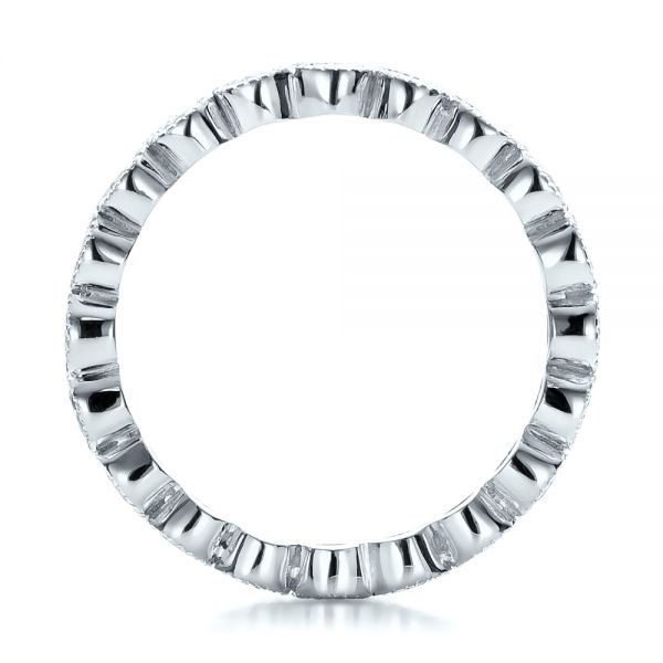 14k White Gold 14k White Gold Custom Bezel Set Diamond Eternity Wedding Ring - Front View -  100871