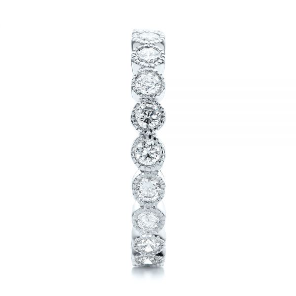 18k White Gold 18k White Gold Custom Bezel Set Diamond Eternity Wedding Ring - Side View -  100871