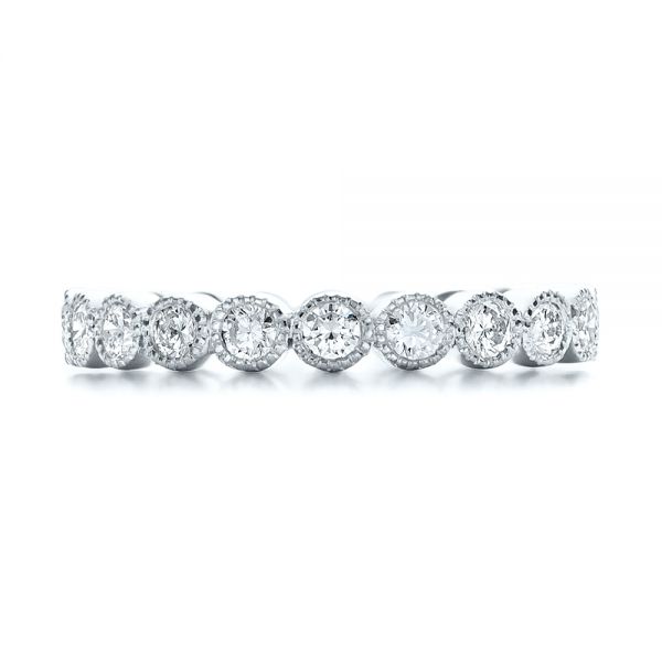 Platinum Platinum Custom Bezel Set Diamond Eternity Wedding Ring - Top View - 100871