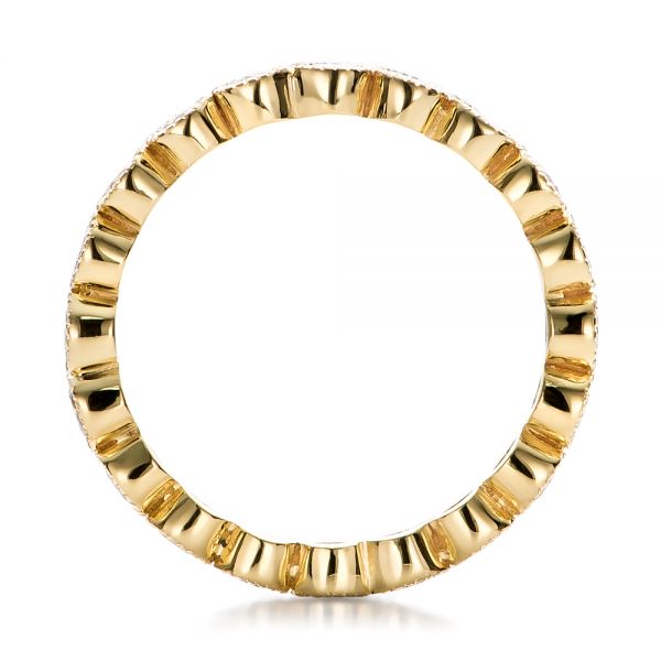 14k Yellow Gold 14k Yellow Gold Custom Bezel Set Diamond Eternity Wedding Ring - Front View -  100871