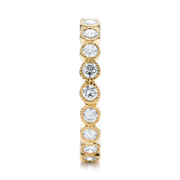 18k Yellow Gold Custom Bezel Set Diamond Eternity Wedding Ring - Side View -  100871