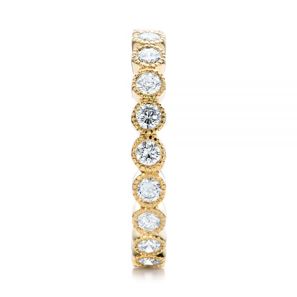 14k Yellow Gold 14k Yellow Gold Custom Bezel Set Diamond Eternity Wedding Ring - Side View -  100871