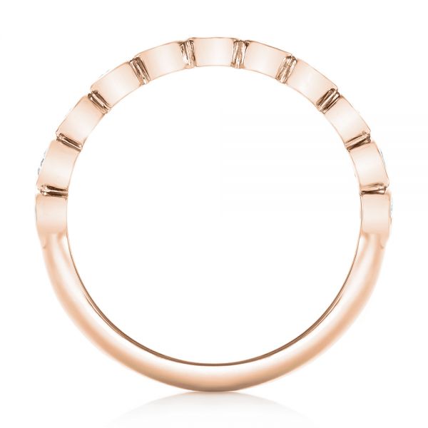 18k Rose Gold 18k Rose Gold Custom Bezel Set Diamond Wedding Band - Front View - 102474