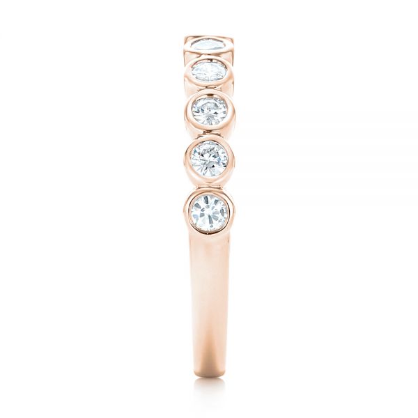 18k Rose Gold 18k Rose Gold Custom Bezel Set Diamond Wedding Band - Side View - 102474