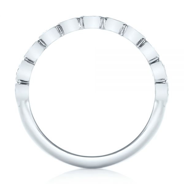 Platinum Platinum Custom Bezel Set Diamond Wedding Band - Front View - 102474
