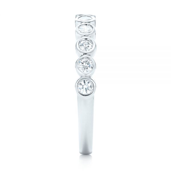 Platinum Platinum Custom Bezel Set Diamond Wedding Band - Side View - 102474