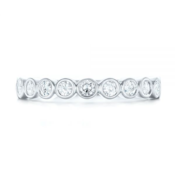 Platinum Platinum Custom Bezel Set Diamond Wedding Band - Top View - 102474