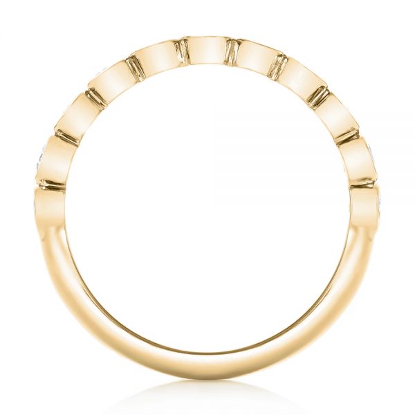14k Yellow Gold 14k Yellow Gold Custom Bezel Set Diamond Wedding Band - Front View - 102474