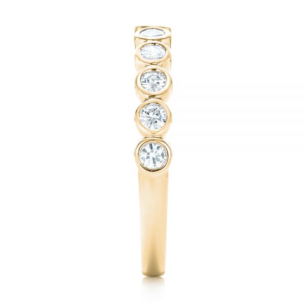 14k Yellow Gold 14k Yellow Gold Custom Bezel Set Diamond Wedding Band - Side View - 102474