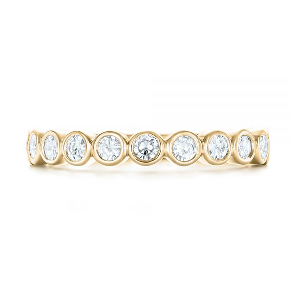 14k Yellow Gold 14k Yellow Gold Custom Bezel Set Diamond Wedding Band - Top View -  102474