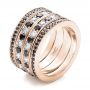 18k Rose Gold 18k Rose Gold Custom Black And White Diamond Wedding Bands - Three-Quarter View -  101174 - Thumbnail