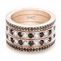 18k Rose Gold 18k Rose Gold Custom Black And White Diamond Wedding Bands - Flat View -  101174 - Thumbnail