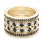 18k Yellow Gold 18k Yellow Gold Custom Black And White Diamond Wedding Bands - Flat View -  101174 - Thumbnail