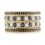 18k Yellow Gold 18k Yellow Gold Custom Black And White Diamond Wedding Bands - Top View -  101174 - Thumbnail