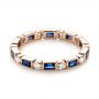 14k Rose Gold 14k Rose Gold Custom Blue Sapphire And Diamond Eternity Wedding Band - Flat View -  103217 - Thumbnail