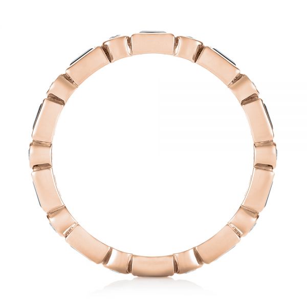 14k Rose Gold 14k Rose Gold Custom Blue Sapphire And Diamond Eternity Wedding Band - Front View -  103217