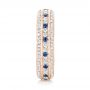 18k Rose Gold 18k Rose Gold Custom Blue Sapphire And Diamond Eternity Wedding Band - Side View -  102798 - Thumbnail