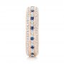 18k Rose Gold 18k Rose Gold Custom Blue Sapphire And Diamond Eternity Wedding Band - Side View -  102798 - Thumbnail