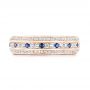 18k Rose Gold 18k Rose Gold Custom Blue Sapphire And Diamond Eternity Wedding Band - Top View -  102798 - Thumbnail