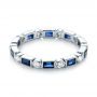 18k White Gold 18k White Gold Custom Blue Sapphire And Diamond Eternity Wedding Band - Flat View -  103217 - Thumbnail