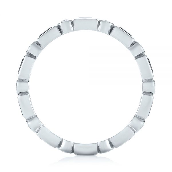 Platinum Custom Blue Sapphire And Diamond Eternity Wedding Band - Front View - 103217