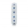 18k White Gold 18k White Gold Custom Blue Sapphire And Diamond Eternity Wedding Band - Side View -  102798 - Thumbnail