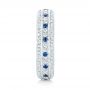 14k White Gold 14k White Gold Custom Blue Sapphire And Diamond Eternity Wedding Band - Side View -  102798 - Thumbnail