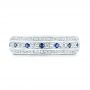  Platinum Custom Blue Sapphire And Diamond Eternity Wedding Band - Top View -  102798 - Thumbnail