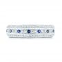 14k White Gold 14k White Gold Custom Blue Sapphire And Diamond Eternity Wedding Band - Top View -  102798 - Thumbnail