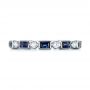 14k White Gold 14k White Gold Custom Blue Sapphire And Diamond Eternity Wedding Band - Top View -  103217 - Thumbnail