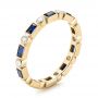 14k Yellow Gold 14k Yellow Gold Custom Blue Sapphire And Diamond Eternity Wedding Band - Three-Quarter View -  103217 - Thumbnail