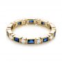 18k Yellow Gold 18k Yellow Gold Custom Blue Sapphire And Diamond Eternity Wedding Band - Flat View -  103217 - Thumbnail