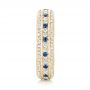 14k Yellow Gold 14k Yellow Gold Custom Blue Sapphire And Diamond Eternity Wedding Band - Side View -  102798 - Thumbnail