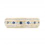 18k Yellow Gold 18k Yellow Gold Custom Blue Sapphire And Diamond Eternity Wedding Band - Top View -  102798 - Thumbnail