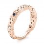 18k Rose Gold 18k Rose Gold Custom Blue Sapphire And Diamond Wedding Band - Three-Quarter View -  103440 - Thumbnail