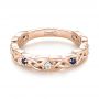 18k Rose Gold 18k Rose Gold Custom Blue Sapphire And Diamond Wedding Band - Flat View -  103440 - Thumbnail