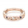 14k Rose Gold 14k Rose Gold Custom Blue Sapphire And Diamond Wedding Band - Flat View -  103440 - Thumbnail