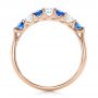 14k Rose Gold 14k Rose Gold Custom Blue Sapphire And Diamond Wedding Band - Front View -  102404 - Thumbnail