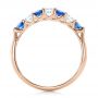 14k Rose Gold 14k Rose Gold Custom Blue Sapphire And Diamond Wedding Band - Front View -  102404 - Thumbnail