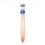 14k Rose Gold 14k Rose Gold Custom Blue Sapphire And Diamond Wedding Band - Side View -  102404 - Thumbnail