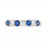 18k Rose Gold 18k Rose Gold Custom Blue Sapphire And Diamond Wedding Band - Top View -  102404 - Thumbnail