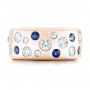 18k Rose Gold 18k Rose Gold Custom Blue Sapphire And Diamond Wedding Band - Top View -  102697 - Thumbnail