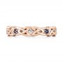 18k Rose Gold 18k Rose Gold Custom Blue Sapphire And Diamond Wedding Band - Top View -  103440 - Thumbnail