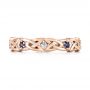 14k Rose Gold 14k Rose Gold Custom Blue Sapphire And Diamond Wedding Band - Top View -  103440 - Thumbnail