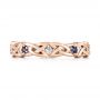 14k Rose Gold 14k Rose Gold Custom Blue Sapphire And Diamond Wedding Band - Top View -  103440 - Thumbnail