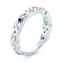  Platinum Custom Blue Sapphire And Diamond Wedding Band - Three-Quarter View -  103440 - Thumbnail