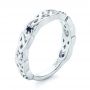 14k White Gold 14k White Gold Custom Blue Sapphire And Diamond Wedding Band - Three-Quarter View -  103440 - Thumbnail