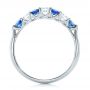  Platinum Custom Blue Sapphire And Diamond Wedding Band - Front View -  102404 - Thumbnail