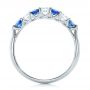 18k White Gold 18k White Gold Custom Blue Sapphire And Diamond Wedding Band - Front View -  102404 - Thumbnail