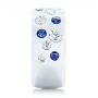 14k White Gold Custom Blue Sapphire And Diamond Wedding Band - Side View -  102697 - Thumbnail